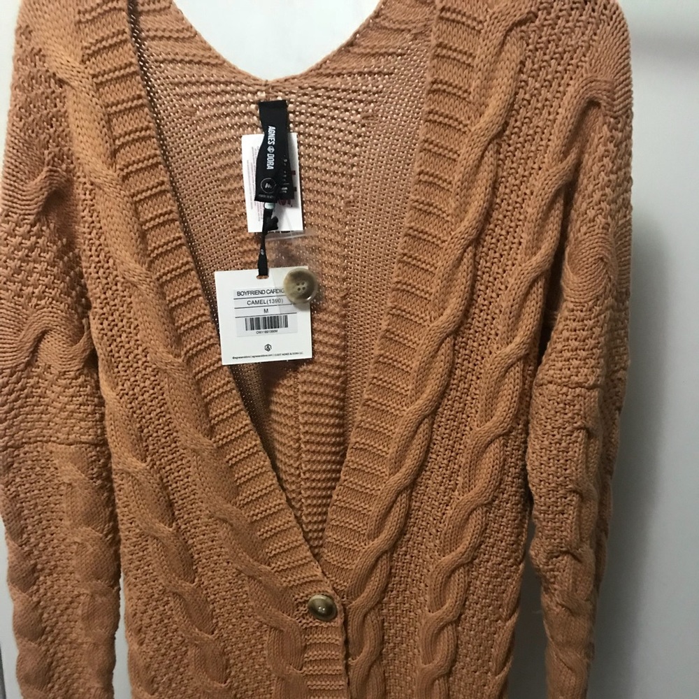 Camel chunky knit cardigan by Agnes and Dora
